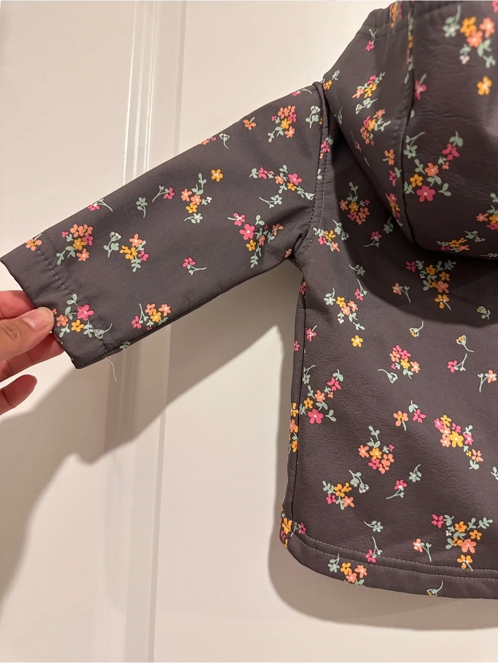 Body Glove Baby Girls' Charcoal Floral Hooded Jacket